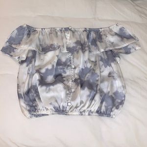 Periwinkle Tie Dye off the shoulder top